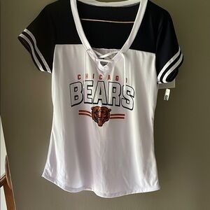 NFL Black and White Tie Front Jersey Top